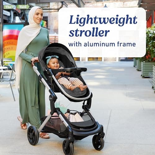 Graco Modes Nest Travel System, 3-in-1 Modular Carseat Stroller Combo, Includes the SnugRide DLX Infant Car Seat and Baby Stroller, Adjustable Slide2Me Car Seat Carrier to Toddler Stroller, Sullivan — view 5