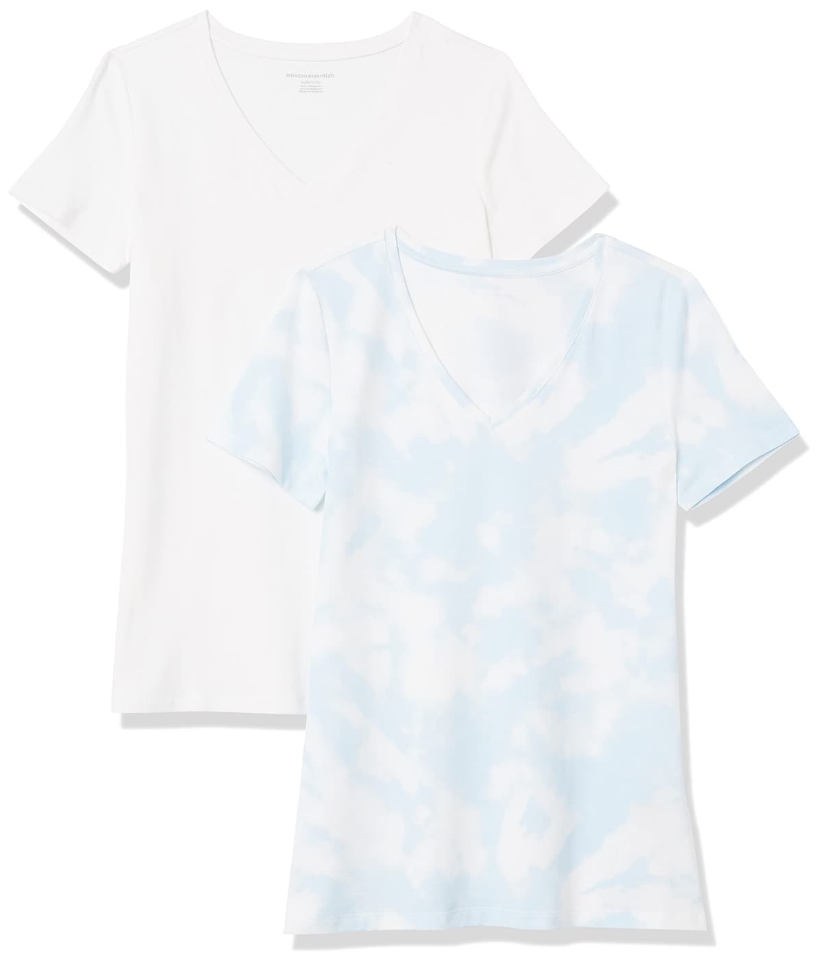 Amazon Essentials Camiseta de Manga Corta y Corte Estándar (Opciones de Cuello Redondo y Cuello en V) Mujer, Paquetes Múltiples — view 45