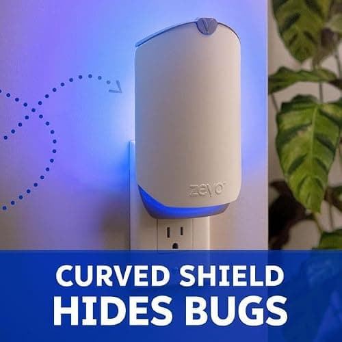 Zevo Flying Insect Traps - Plug-in Indoor Fly Trap and Bug Light Trap Refill with Blue and UV Light - No-Mess Cartridge for House Flies, Fruit Fly Trap and Gnats (2 Plug-in Bases and 2 Cartridges) — view 6