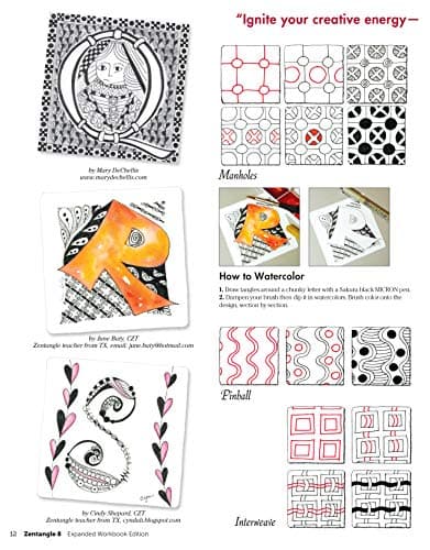Zentangle 8, Expanded Workbook Edition: Monograms, Alphabets, and 40 All-New Tangles (Design Originals) How to Embellish Letters, Monograms, Cards, Stationery, Gifts, and More with Beautiful Designs — view 4
