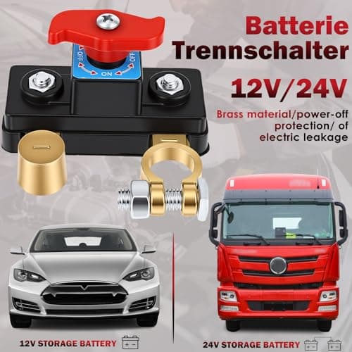 2Pcs Battery Disconnect Switch 12 V 24 V, Stable Transmission High Conductivity Car Battery Cut Off Switch Breaker Pure Copper Manual Rotary Battery Shut Off Switch for Car Truck RV Boat Power Control — view 2