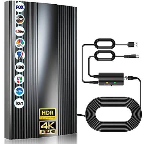 2026 Upgraded TV Antenna Indoor Up to 5000+ Miles Range, Digital Antenna for Smart Tv Indoor/Outdoor Local Channels,Strongest HDTV Antenna for 8K 4k 1080p - Amplifier Signal Booster & 38ft Coax Cable