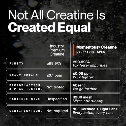 Momentous Creatine Monohydrate Powder - Creatine Powder - Supports Strength, Lean Muscle, & Recovery for Men & Women - NSF Certified for Sport - 5 g per Serving - 90 Servings — view 6