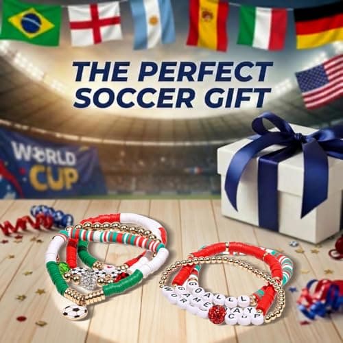 AICase Soccer Bracelets for FIFA World Cup 2026 Gifts, Game Day Mexico Soccer Fan Merch Bracelet Gear Merchandise Jersey Outfits Jewelry Accessories for Women Men Soccer Moms Party Favors Birthday — view 7