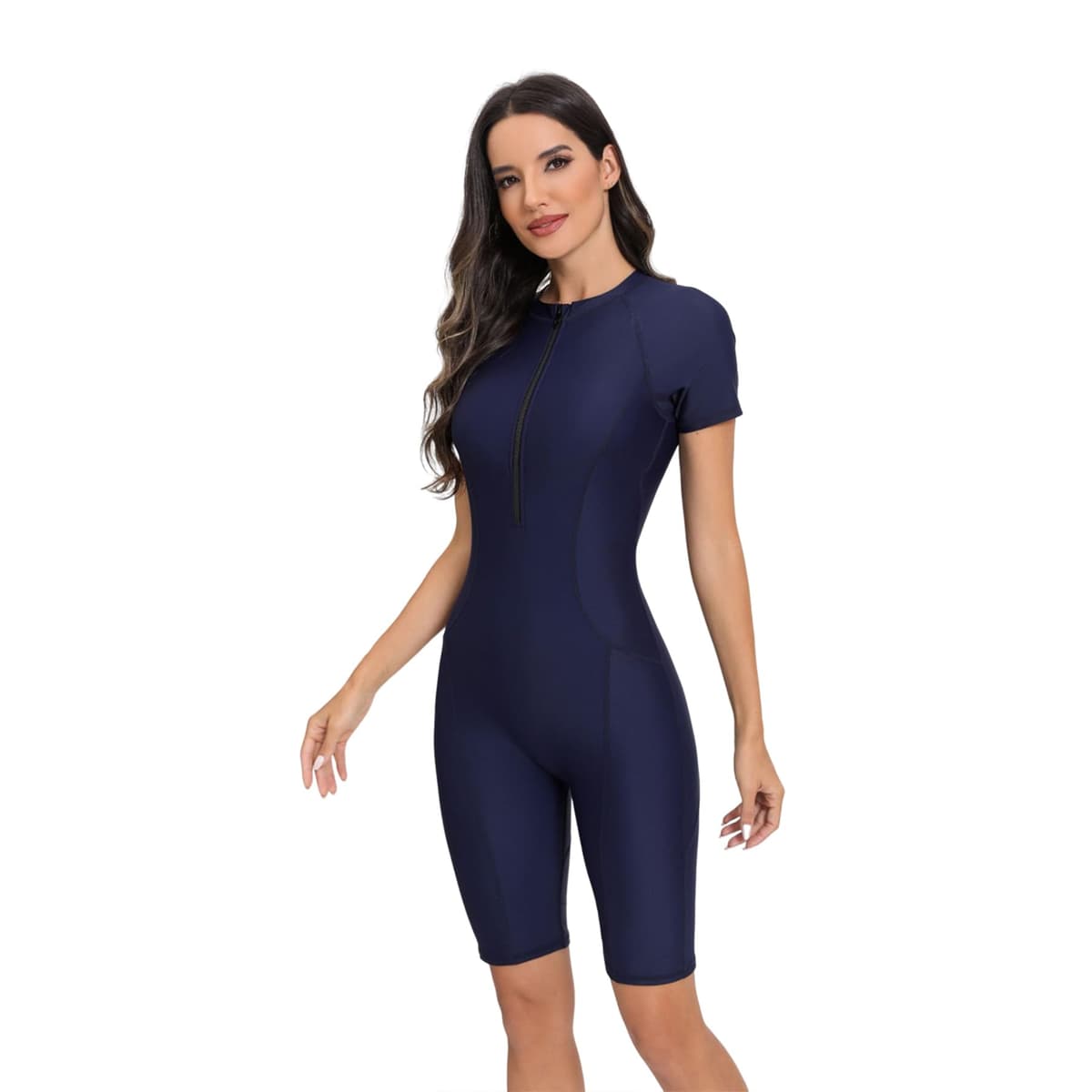 Ropa de Surf con Cremallera para Mujer Traje de Baño de Manga Larga Protectores contra Erupciones Recreativas de Una Pieza Traje de Baño — view 29