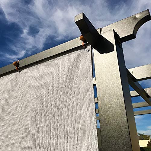 Alion Home Sun Shade Privacy Panel with Grommets and Hems on 4 Sides for Patio, Awning, Window, Pergola or Gazebo - Smoke Grey (10' W x 6' H) — view 2