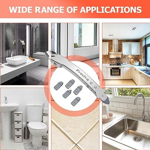 Caulking Tool kit, Preciva 4 in 1 Sealant Finishing Tool, Stainless Steel Caulk Remover Tool with 5 Silicone Squeegee for Kitchen Bathroom Window Sink Tile Joint (Silver) — view 6