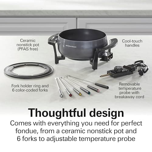 Hamilton Beach 12 Cup Electric Fondue Pot Set with Temperature Control — view 3