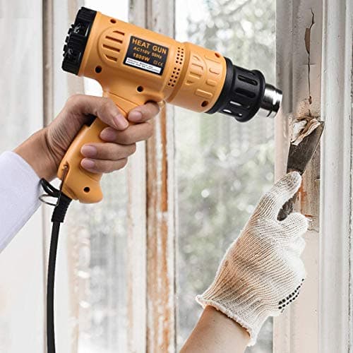 SEEKONE Heat Gun 1800W 122℉-1202℉（50℃- 650℃）Fast Heating Heavy Duty Hot Air Gun Kit Variable Temperature Control Overheat Protection with 4 Nozzles for Crafts, Shrinking PVC, Stripping Paint(5.2FT) — view 4