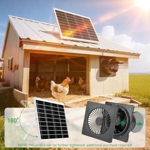 Solar Exhaust Fan 2-in-1 with DC Adapter,Large Solar Panel 3000 RPM High Speed Ventilation Fan,Waterproof with Auto Shutter for Continuous Airflow for Shed,Chicken Coop,Greenhouse,Dog House — view 5