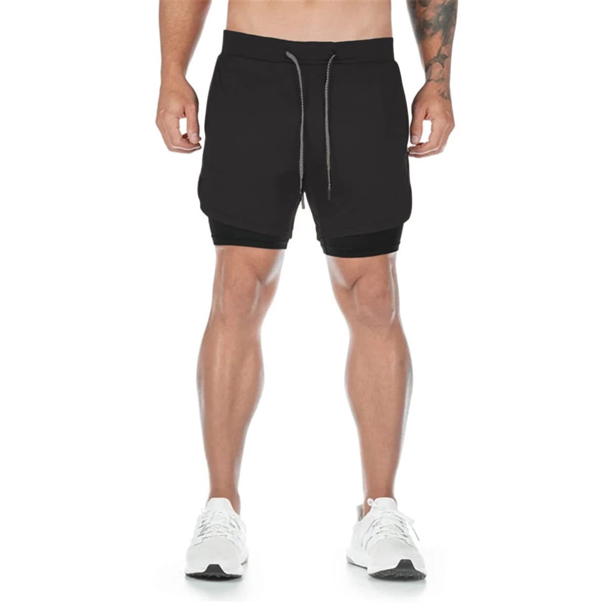 Superora Mens Running Gym 2 in 1 Sports Shorts Breathable Outdoor Workout Training Shorts with Pockets — view 3