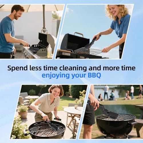 Cordless Electric Grill Brush with Adjustable Angle, 3-Speed Power Motor & Stainless Steel Head - Rechargeable, 90-Min Runtime, Waterproof Grill Cleaner for BBQ Grates & Griddles (Black) — view 6