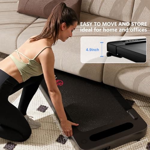 YESOUL Walking Pad Treadmill with 10% Auto Incline, 39.5"x15.5" Running Belt, 300 LBS Capacity, LED Display, Remote Control & Smart App, Quiet Compact Treadmill for Home Office — view 7