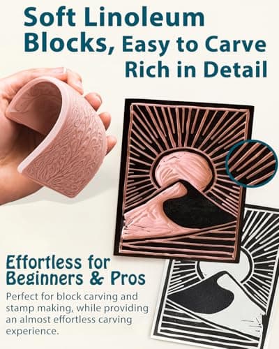 EasyTime Linocut Kit Block Printing: Complete Beginner Set Ready to Use — view 4