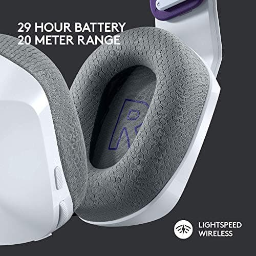 Logitech G733 Lightspeed Wireless Gaming Headset with Suspension Headband, LIGHTSYNC RGB, Blue VO!CE mic Technology and PRO-G Audio Drivers - White — view 2
