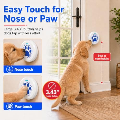 ChunHee Dog Bells Potty Training - Dog doorbell with 36 Custom Sounds Chew-Proof & Adjustable Volume (0-115dB) Puppy Training to Go Outside (Blue, 1 Pack) — view 5