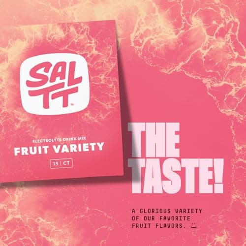 SALTT Electrolytes Powder Flavored Drink Mix - Fruit Variety - 15 Hydration Packets - Magnesium, Potassium, Sodium, Trace Minerals - Zero Sugar & Gluten Free — view 3