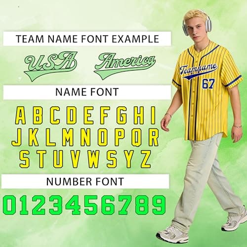 VAGTOFKQ Custom Baseball Jersey Personalized Stitched/Printed Number Name Logo Softball Shirts for Men Women Youth Kids Black Gold — view 5