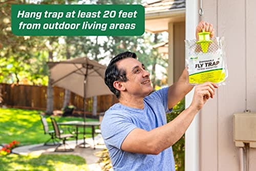 RESCUE! Outdoor Disposable Fly Trap – Hanging Fly Catcher with Attractant Bait, Fly Bag for Patio, Yard, Trash & Farm Areas – Easy-to-Use Outdoor Fly Control - 12 Traps — view 4