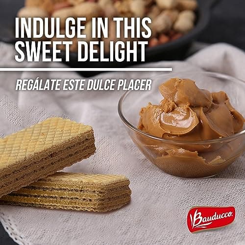 Bauducco Peanut Butter Wafers - Crispy Wafer Cookies With 3 Delicious, Indulgent Decadent Layers of Peanut Butter Flavored Cream - Delicious Sweet Snack or Desert - 5.0 oz (Pack of 1) — view 5