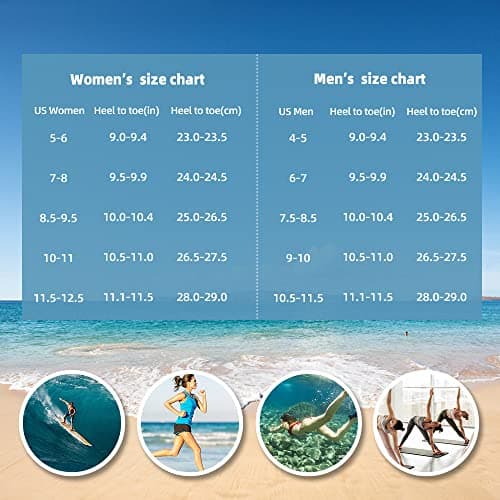 Water Shoes for Women Men Quick-Dry Aqua Socks Swim Beach Barefoot Yoga Exercise Wear Sport Accessories Pool Camping Must Haves Adult Youth Size 10-11Women/9-10Men — view 6