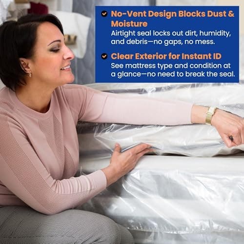 VICMORE Full Mattress Bag for Moving, Storage & Disposal – Heavy-Duty Plastic Mattress Cover, Tear-Resistant, Dustproof, Reusable (Fits Full/Double Size Beds) — view 4