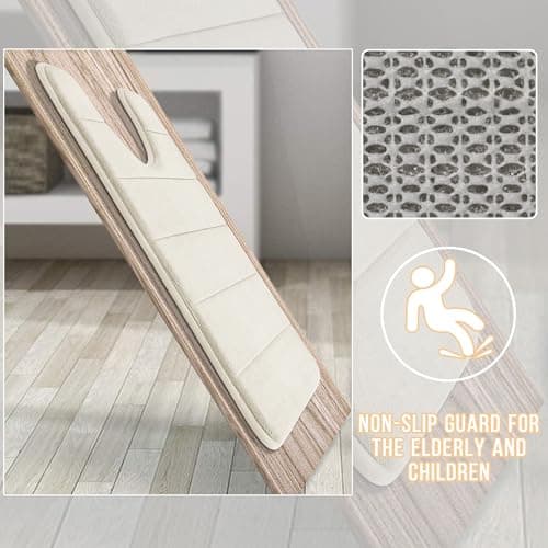 Yimobra Memory Foam Toilet Bath Mat U-Shaped, Soft and Comfortable, Super Water Absorbent, Non-Slip, Thick, Machine Wash Bathroom Commode Contour Rug, 24 X 20 Inches (24 X 20 Inches, Cream) — view 5