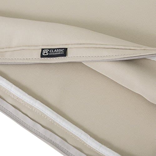 Classic Accessories 60-008-010301-RT Montlake Patio Seat Cushion Slip Cover, Antique Beige, 15" Diameter x 2" Thick — view 6