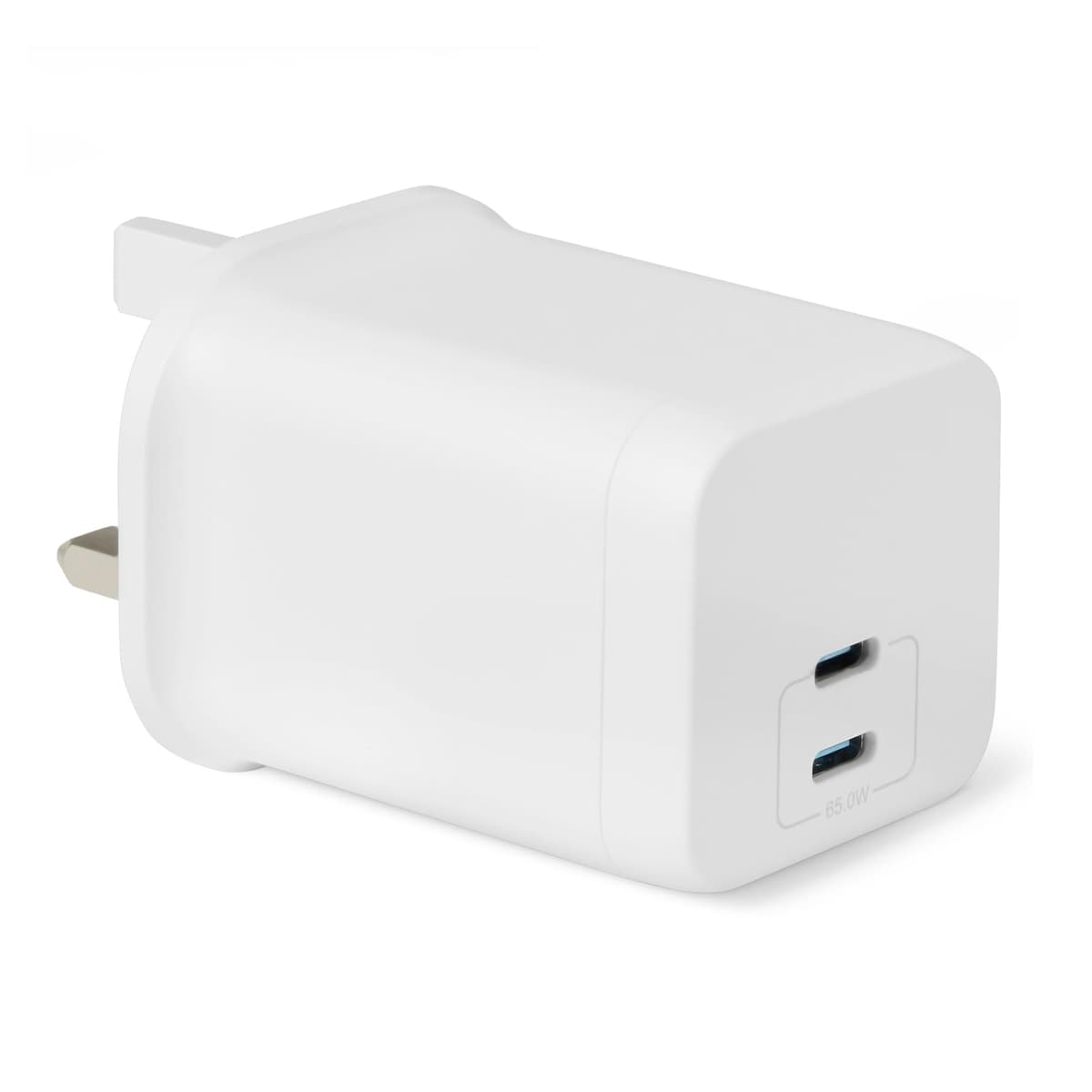 Amazon Basics Fast Charging USB C Nano GaN Wall Charger, 65W 2-Port for Laptops, Tablets, Phones, Black — view 6