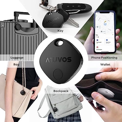 ATUVOS Air Tracker Tag 4 Pack, Smart Key Finder Luggage Tracker Compatible with Apple Find My (iOS Only, Android not Supported), Bluetooth Item Locator for Bags, Suitcase, Wallet, Replaceable Battery. — view 5