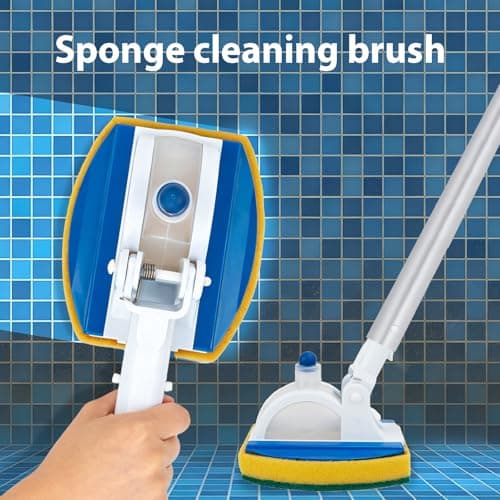 KGC Handheld Pool Scrub Brush with a Replacement Sponge, Pool Must Have Scouring Sponge Pad - Non-Scratch Cleaner for Pool Tile Grout, Vinyl Liners, Spas, Hot Tubs, Kitchen & Bathroom Tub Shower — view 5