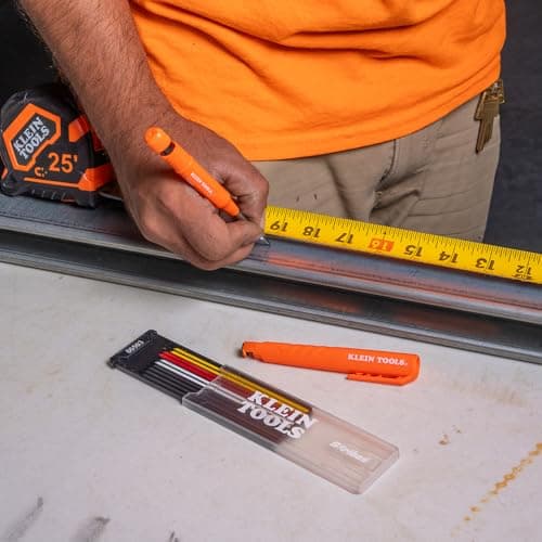Klein Tools 86501 Skribes 2.8 mm Mechanical Carpenter Pencil with Built-In Sharpener, 4 Refills, and Deep Hole Marking for Woodworking and Construction — view 3