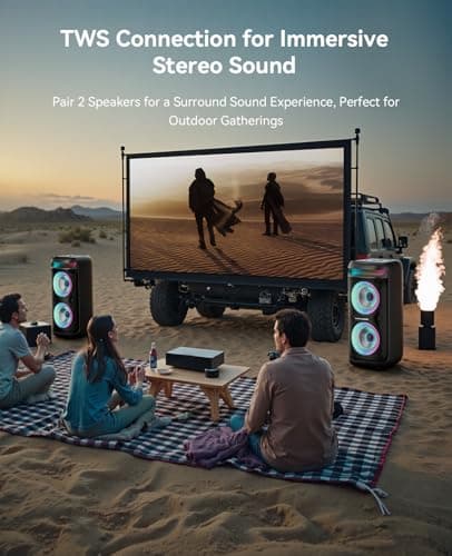 GKD60 Karaoke Machine with 2 Wireless Microphones for Adults, Portable Bluetooth Party Speaker, 500W Peak Power PA System with LED Disco Lights, 6.5'' Speaker Big Sound, 8000mAh Battery for Outdoor — view 3