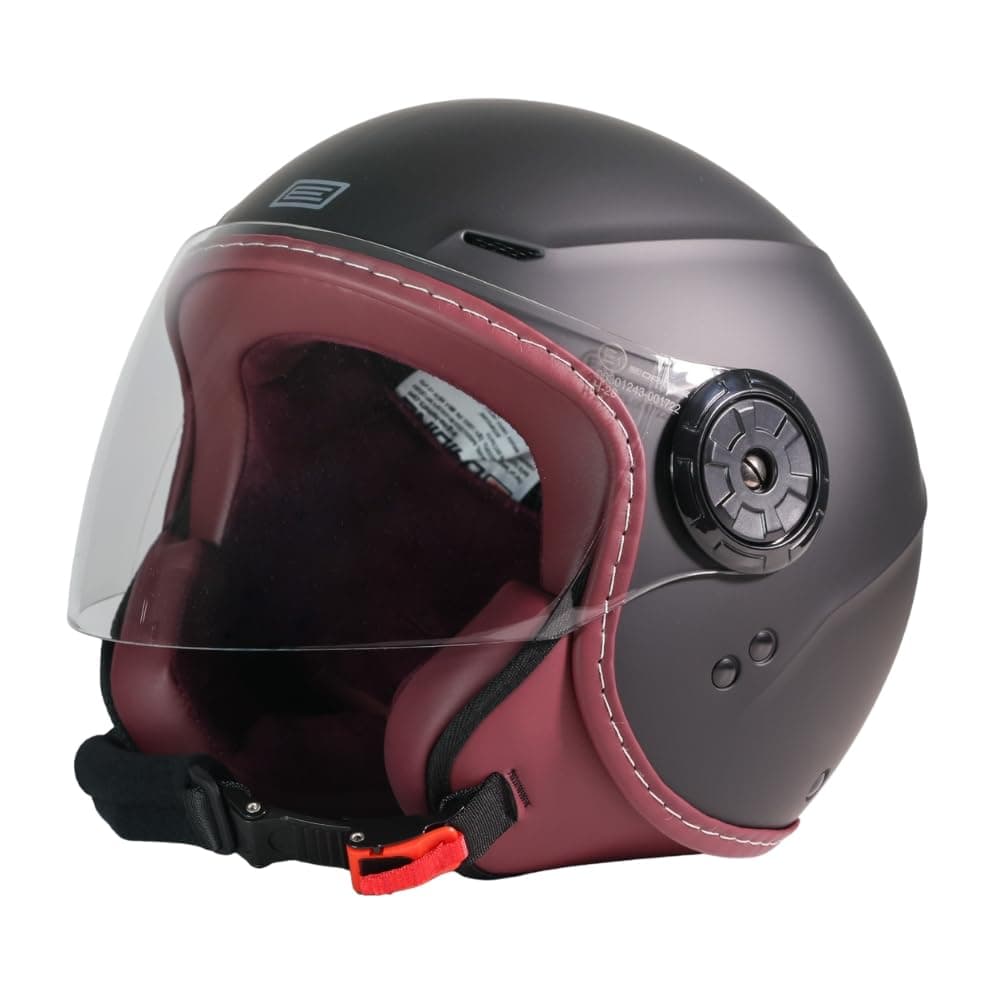 ORIGINE Casco de Moto Jet Homologado ECE 22.06, Casco Urbano para Scooter Ligero y Compacto con Visera Transparente Larga