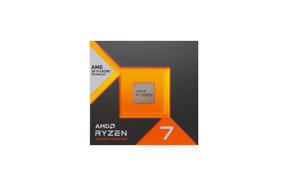 AMD Ryzensets 7 7800X3D Processor with 3D V Cache technology (integrated Radeon Graphics, 8 cores/16 threads, 120W TDP, AM5 Socket, 104MB cache, up to 5.0 GHz max boost, no cooler) — view 2