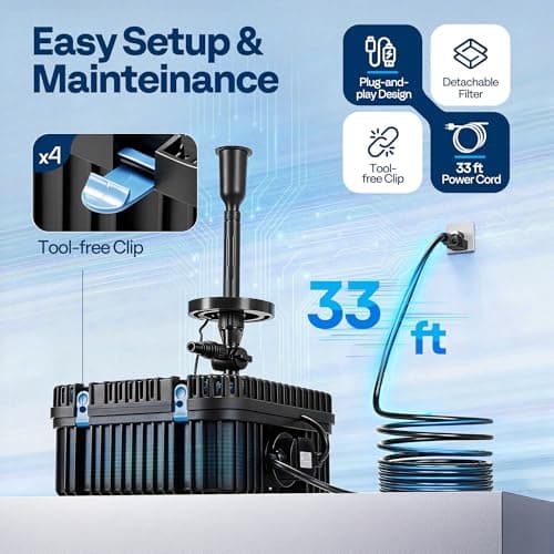 VIVOHOME 690GPH RGB Pond Filter Fountain with 6W LED Lights, 40W Submersible Water Pump with Multi-Stage Filtration for Koi Ponds, Waterfalls, Outdoor Water Features — view 4