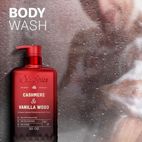 Old Spice Body Wash for Men, The Spice Alchemist Collection, 24/7 Cologne Infused Hydration, No Trade Off Formula, Free of Phthalates Silicones & Dyes, Cashmere + Vanilla Wood Scent, 20 oz — view 4