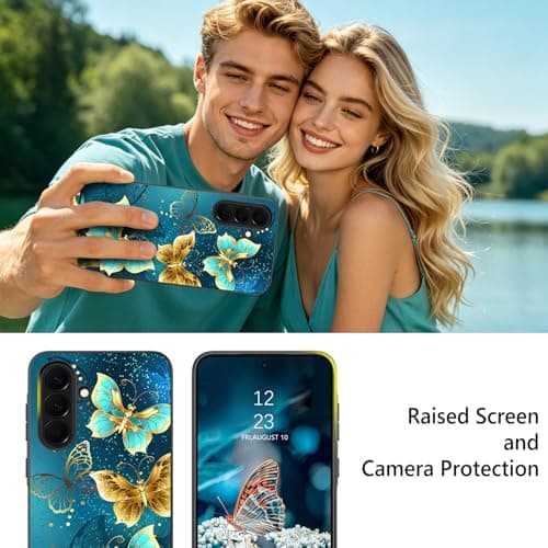 GUAGUA for Samsung Galaxy A37 5G Case, Glow in Dark Cute Butterfly Pattern Noctilucent Luminous Samsung A37 5G Cases Women Men Gifts Shockproof Protective Phone Case for Galaxy A37 5G — view 4