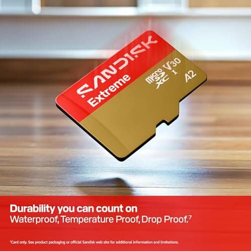 SANDISK 128GB Extreme microSD UHS-I Card - Up to 245MB/s Read Speed and 120MB/s Write Speed, 5.3K Video, 4K UHD Video, high-Performance for Action cams, Drones, Android Devices - SDSQXH9-128G-GZ6MA — view 5