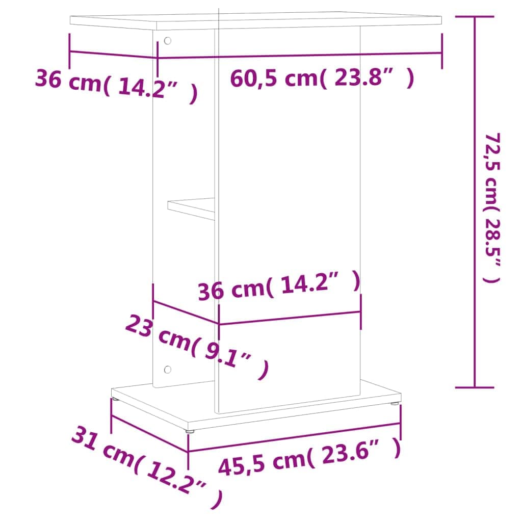 vidaXL Engineered Wood Aquarium Stand in Sonoma Grey - Moisture Fish Tank Stand with Storage Space - Stylish Home Decoration Accent — view 3