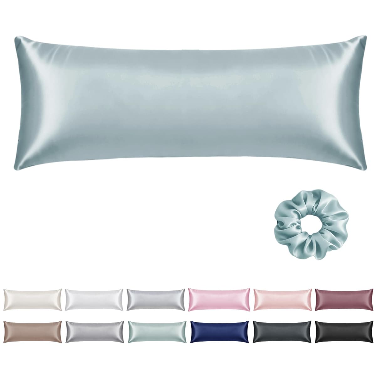 Vielit 2 Pack Satin Pillowcase for Hair and Skin Cooling,Soft as Silk Pillowcase for Hair and Skin,Easier Care than Silk Pillow Case Beige 50x75cm Gifts for Women Envelope & 2 Scrunchies — view 91