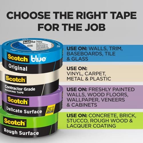 Scotch Contractor Grade Masking Tape, 0.94 inches by 60.1 yards (360 yards total), 2020, 6 Rolls — view 2
