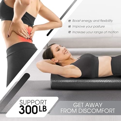 Yes4All High-Density EPP Round Back Roller Foam, Foam Roller for Yoga, Pilates & Stretching - 12, 18, 24, 36 inch — view 3