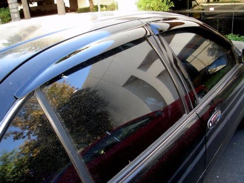 Tuningpros Window Visor Compatible with 2001-2007 Mazda Tribute, DGWV2-317 Outside Mount Deflector Rain Guard Dark Smoke, 4 Pcs Set — view 3
