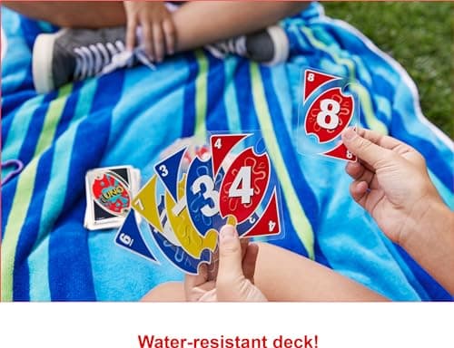 Mattel Games UNO Splash Card Game with Waterproof Cards and Portable Clip for Travel, Camping and Game Nights Away — view 2