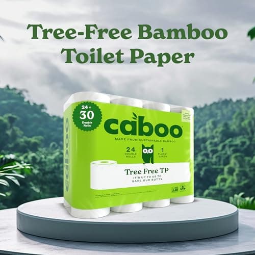 Caboo Tree Free Toilet Paper | Septic Safe, Eco Friendly, Chemical Free, Non Toxic | 2 Ply Toilet Tissue, Pack of 24 Double Rolls, 300 Sheets Per Roll — view 2