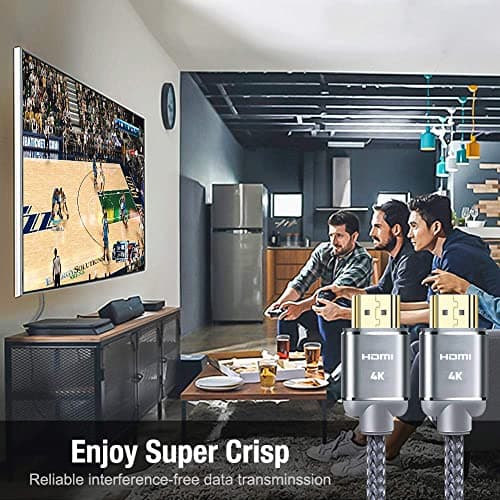 HDMI Cable 6.6feet(2meter), 4K HDMI Lead-Snowkids HDMI Cable 4K@60Hz, 3D Support, Ethernet Function, Video 4K UHD 2160p, HD 1080p, 3D - (for Fire TV, for PS-3/4, for Netfilx) — view 6