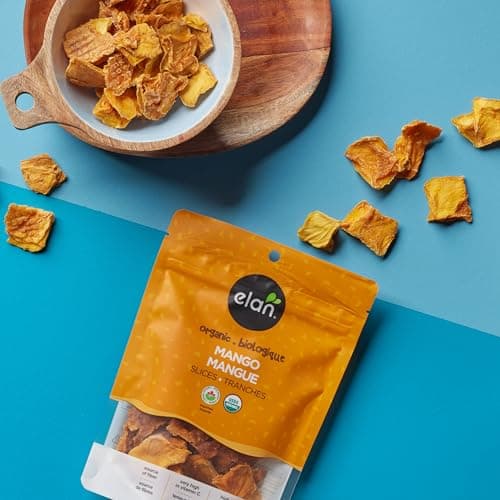 Elan Organic Dried Mango Slices, 125g, Sulphite-free, No Sugar Added, Non-GMO, Vegan, Gluten-Free, Kosher, Healthy Dried Fruit Snacks — view 2