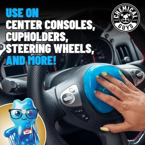 Chemical Guys Car Cleaning Kit Interior 9-Piece - Total Interior Cleaner, Sticky Icky Green Apple & Strawberry Detailing Gel, 3 Detailing Brushes, 3 Towels, Safe for Cars, Trucks, SUVs & More — view 4