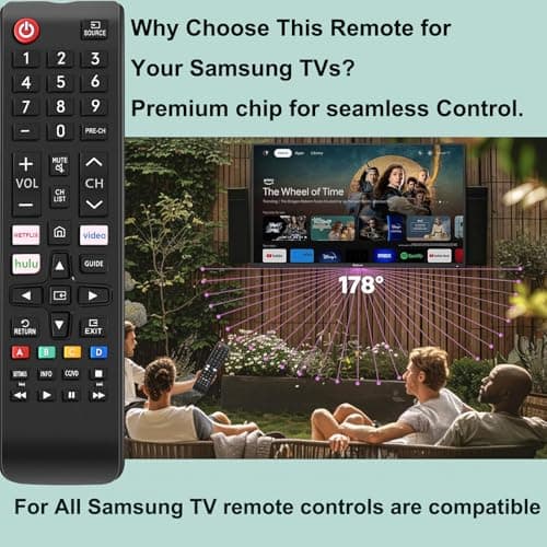 EONCHARM Universal Remote Control for All Samsung TV Compatible with All Samsung LCD LED HDTV 3D Smart TVs Models — view 3